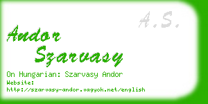 andor szarvasy business card